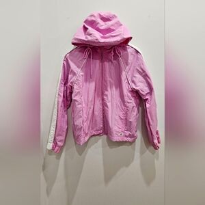 Abercrombie & Fitch Pink Waterproof Hooded Windbreaker Jacket Lined Size L M